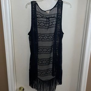 Crochet style cover up vest